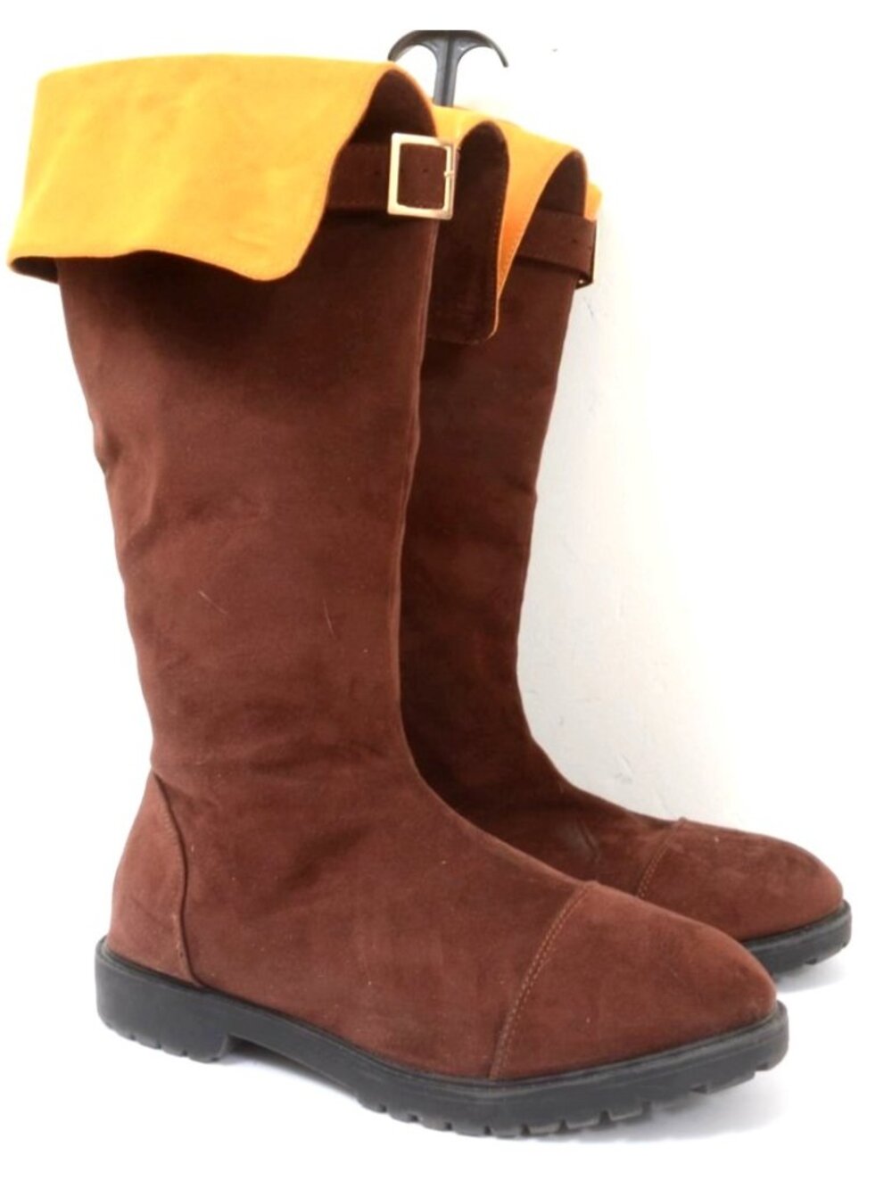 FUN Costume Men's 10 Chosen Hero Faux Suede Boots Brass-tone Buckle Cosplay